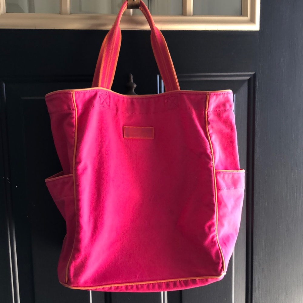 Vera Bradley color block canvas tote bag